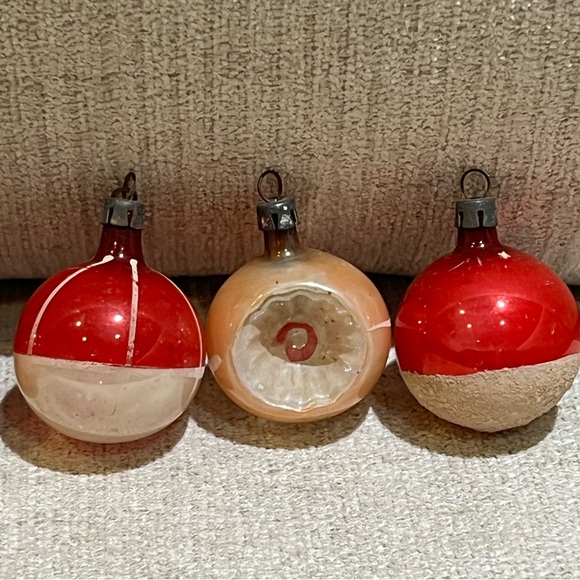 Antique Mini Hand Painted Glass Ornaments Lot of 5 - Picture 3 of 9